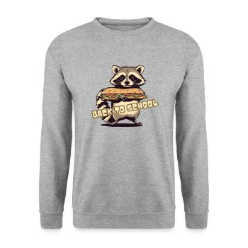BACK To School Raccoon School - Unisex Sweatshirt - salt & pepper - Front - Alina (178cm) & Michal (187cm)
