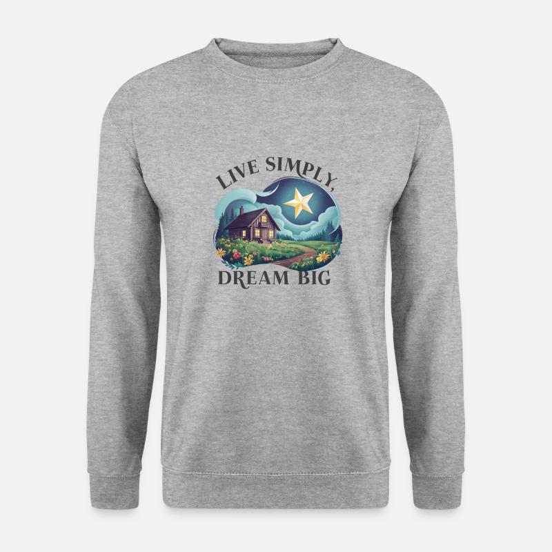 Einfach leben, groß Träumen - Unisex Pullover - Weißgrau meliert