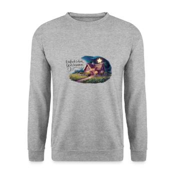 Vivre simplement, rêver grand - Sweat-shirt Unisexe - gris chiné - Devant - Alina (178cm) & Michal (187cm)