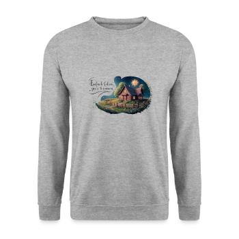 Vivre simplement, rêver grand - Sweat-shirt Unisexe - gris chiné - Devant - Alina (178cm) & Michal (187cm)