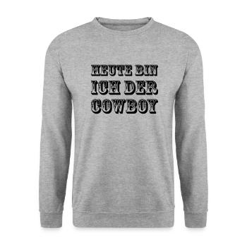 Cowboy Heute - Unisex Pullover - Weißgrau meliert - Vorne - Alina (178cm) & Michal (187cm)