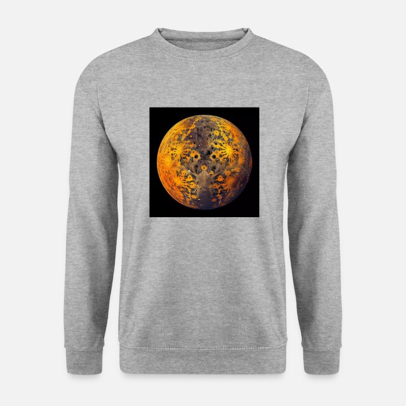 Fraktaler Planet - Unisex Pullover - Weißgrau meliert