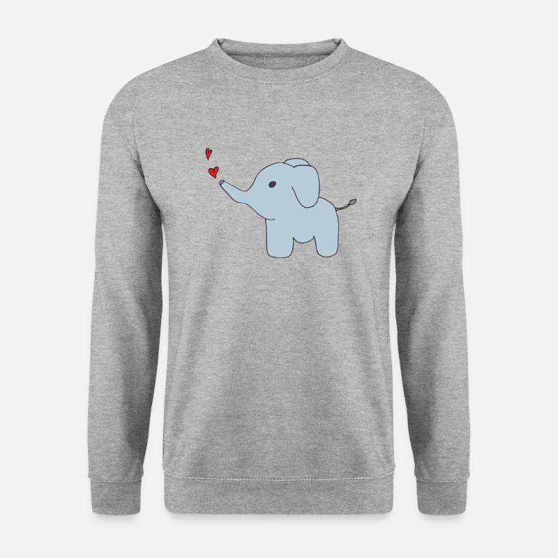 elefant sprüht herzen - Unisex Pullover - Weißgrau meliert