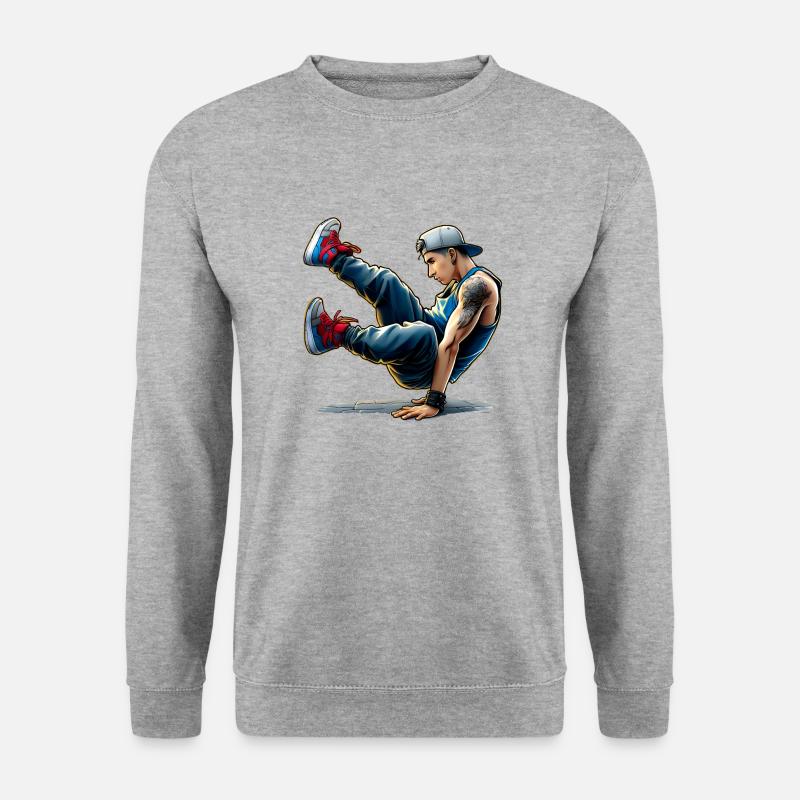 Spektakulärer Tanz - Breakdance - Unisex Pullover - Weißgrau meliert