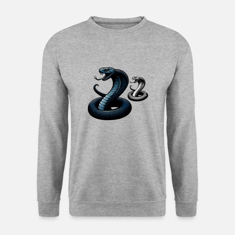 Süße schwarze Mamba Schlange - Unisex Pullover - Weißgrau meliert