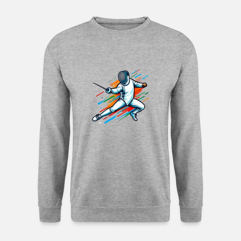 Fechter, Fechter, Noble Sport - Unisex Pullover - Weißgrau meliert