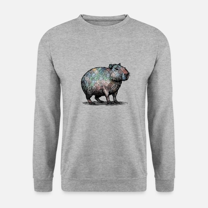 Cabybara - Unisex Pullover - Weißgrau meliert