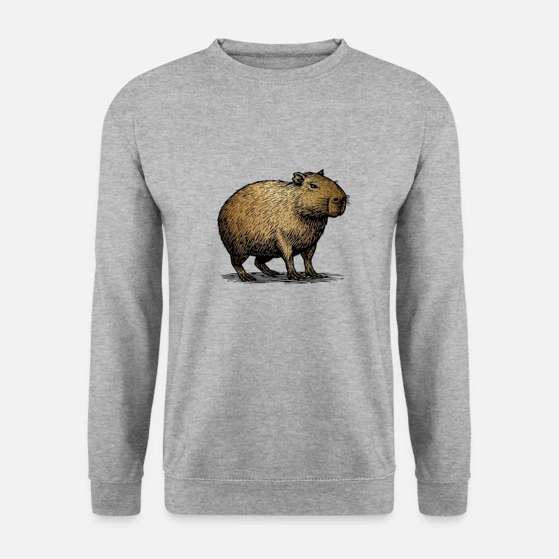 Cabybara - Unisex Pullover - Weißgrau meliert