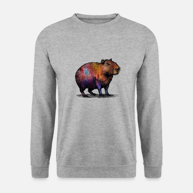 Cabybara - Unisex Pullover - Weißgrau meliert