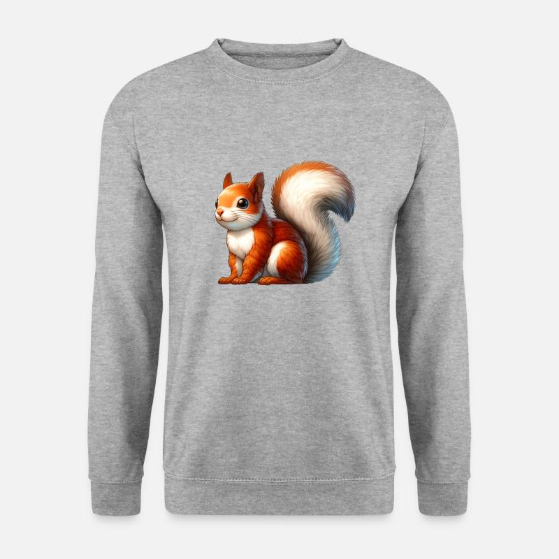 Tierisches Eichhörnchen - Unisex Pullover - Weißgrau meliert