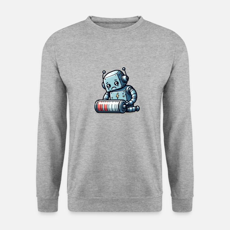 Robot Low Battery Robo-Problems - Unisex Sweatshirt - salt & pepper