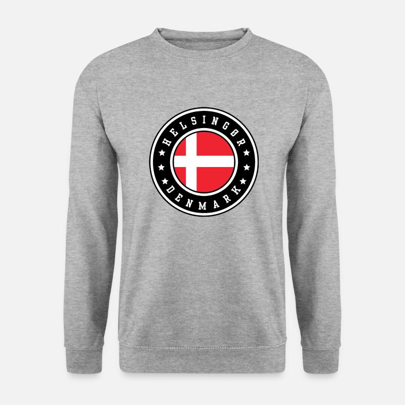 Helsingør, Dänemark - Unisex Pullover - Weißgrau meliert