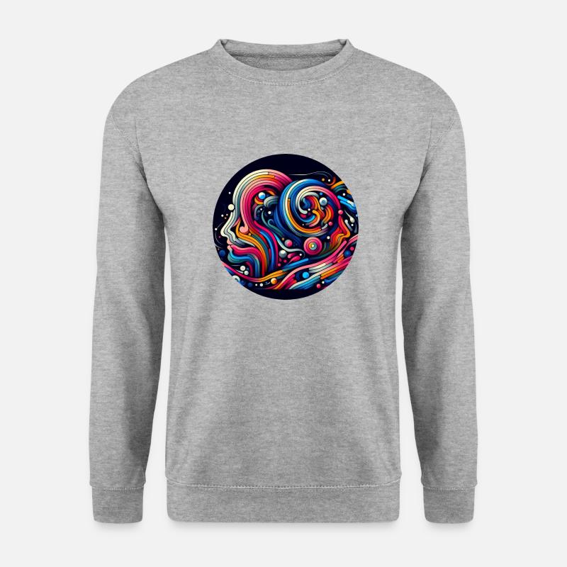 Erde & Mensch abstract - Unisex Pullover - Weißgrau meliert