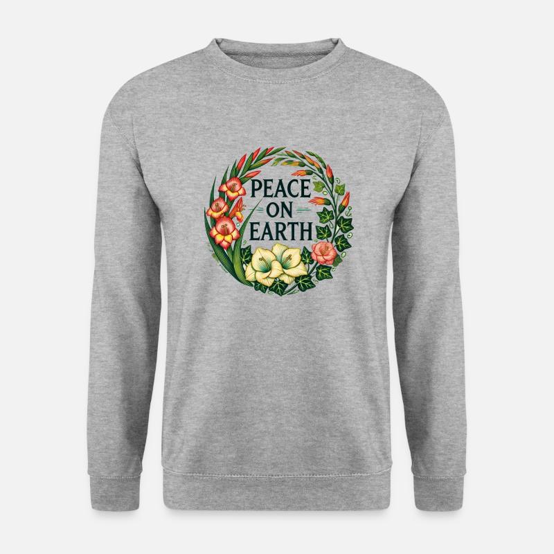 Friede auf Erden - Unisex Pullover - Weißgrau meliert