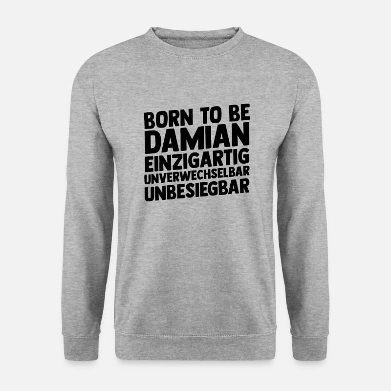 Vorname Damian - Unisex Pullover - Weißgrau meliert