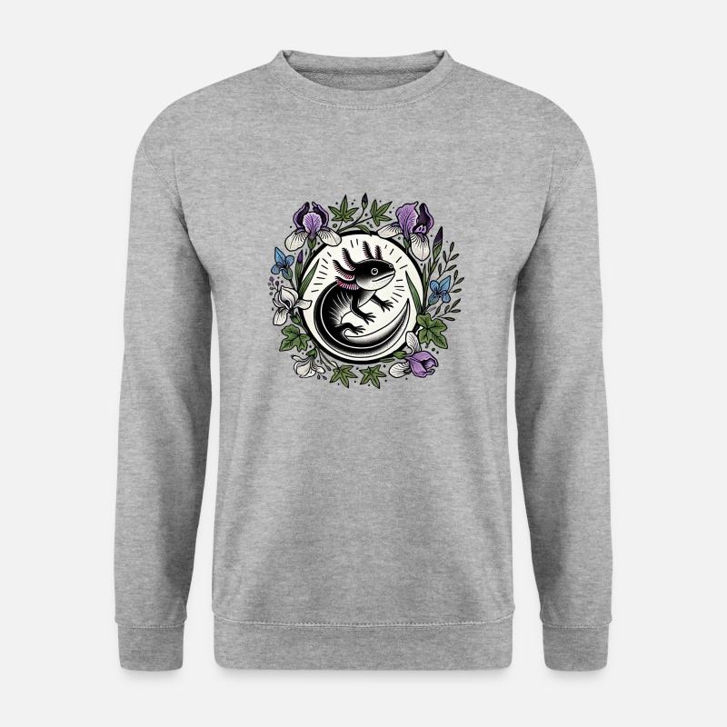 Axolotl - Unisex Pullover - Weißgrau meliert