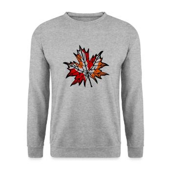 Autumn Leaf 1 - Unisex Sweatshirt - salt & pepper - Front - Alina (178cm) & Michal (187cm)