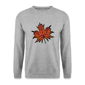 Autumn Leaf 2 - Unisex Sweatshirt - salt & pepper - Front - Alina (178cm) & Michal (187cm)