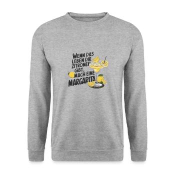 Quand la vie vous donne des citrons, faites de la margarita - Sweat-shirt Unisexe - gris chiné - Devant - Alina (178cm) & Michal (187cm)