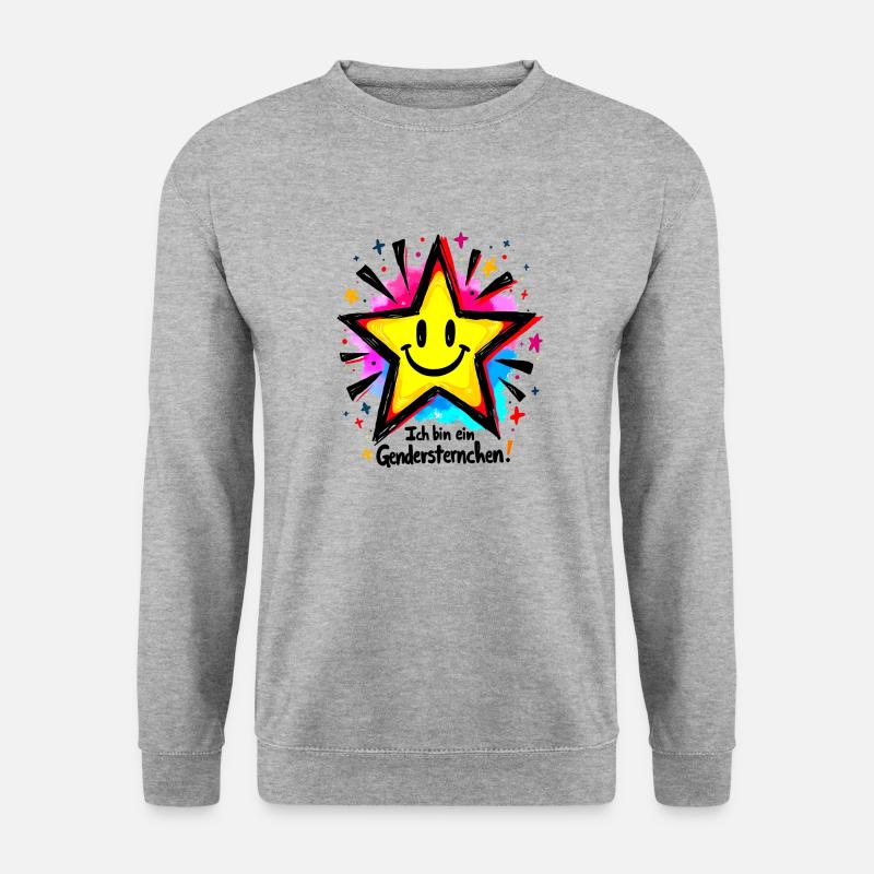 Gendersternchen - Unisex Pullover - Weißgrau meliert