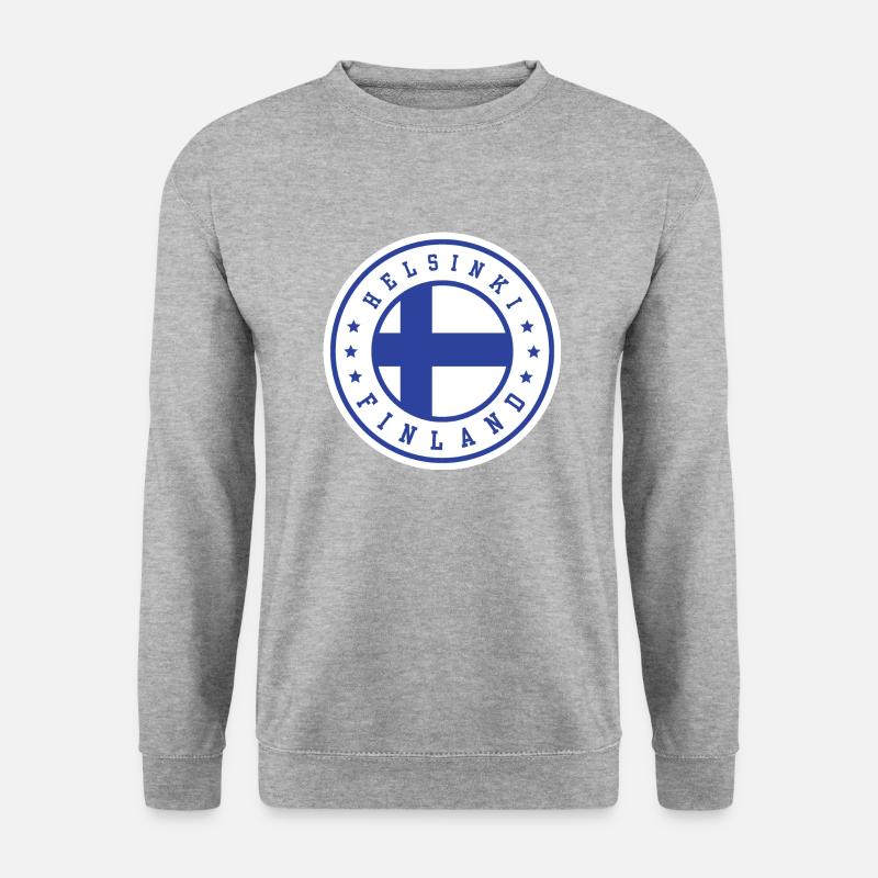 Helsinki, Finnland - Unisex Pullover - Weißgrau meliert