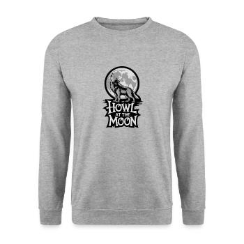 Pleine lune – Hurler à la lune - Sweat-shirt Unisexe - gris chiné - Devant - Alina (178cm) & Michal (187cm)