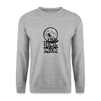 Pleine lune – Hurler à la lune - Sweat-shirt Unisexe - gris chiné - Devant - Alina (178cm) & Michal (187cm)