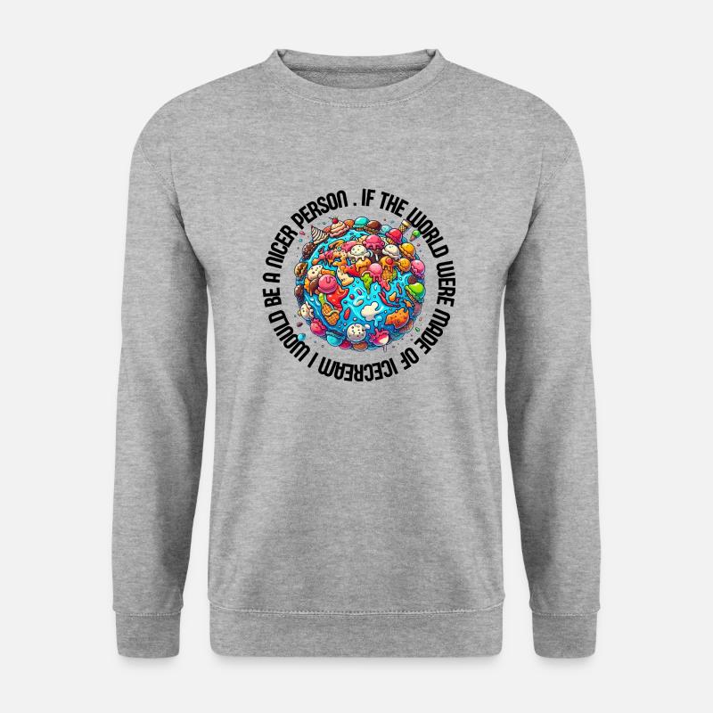 EisPlanet - Unisex Pullover - Weißgrau meliert