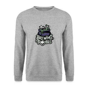 Hexenkessel – Brewing Trouble - Unisex Pullover - Weißgrau meliert - Vorne - Alina (178cm) & Michal (187cm)