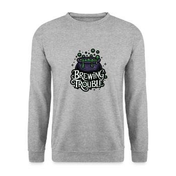 Hexenkessel – Brewing Trouble - Unisex Pullover - Weißgrau meliert - Vorne - Alina (178cm) & Michal (187cm)
