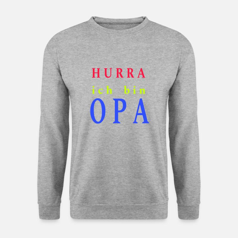 OPAPA = Großvater - Unisex Pullover - Weißgrau meliert