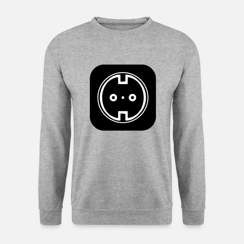 Steckdose Symbol Elektriker - Unisex Pullover - Weißgrau meliert