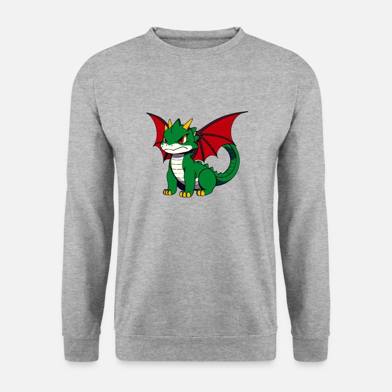 Süßer grummeliger Drache - Unisex Pullover - Weißgrau meliert