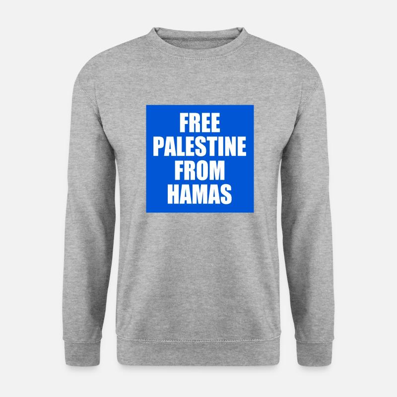 Free palestine - Unisex Pullover - Weißgrau meliert
