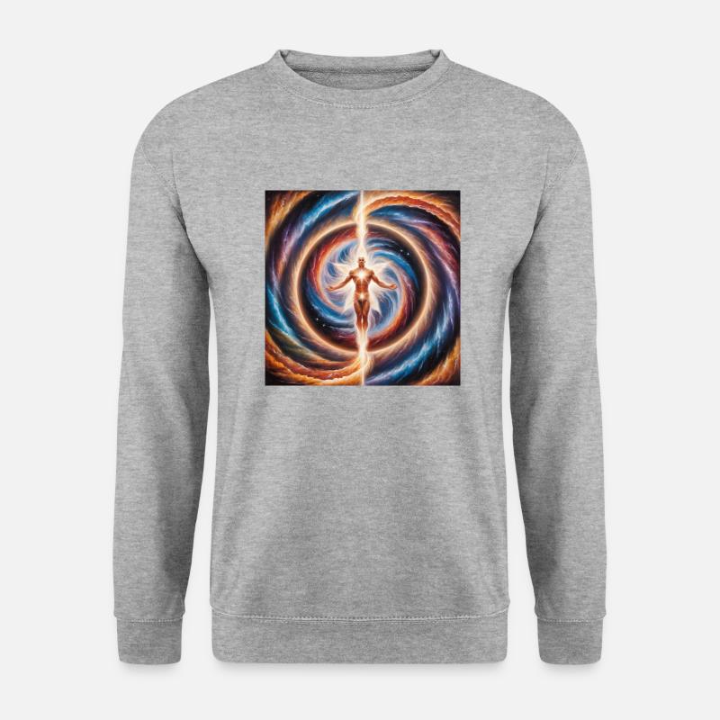 Mythische Sternenfusion - Unisex Pullover - Weißgrau meliert