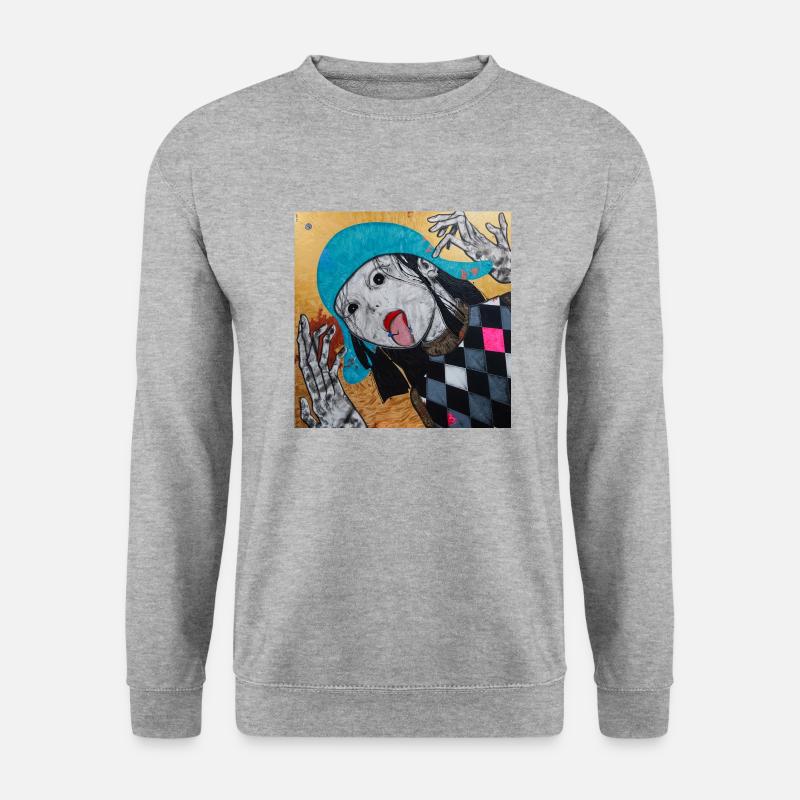 LUO XI - Unisex Pullover - Weißgrau meliert