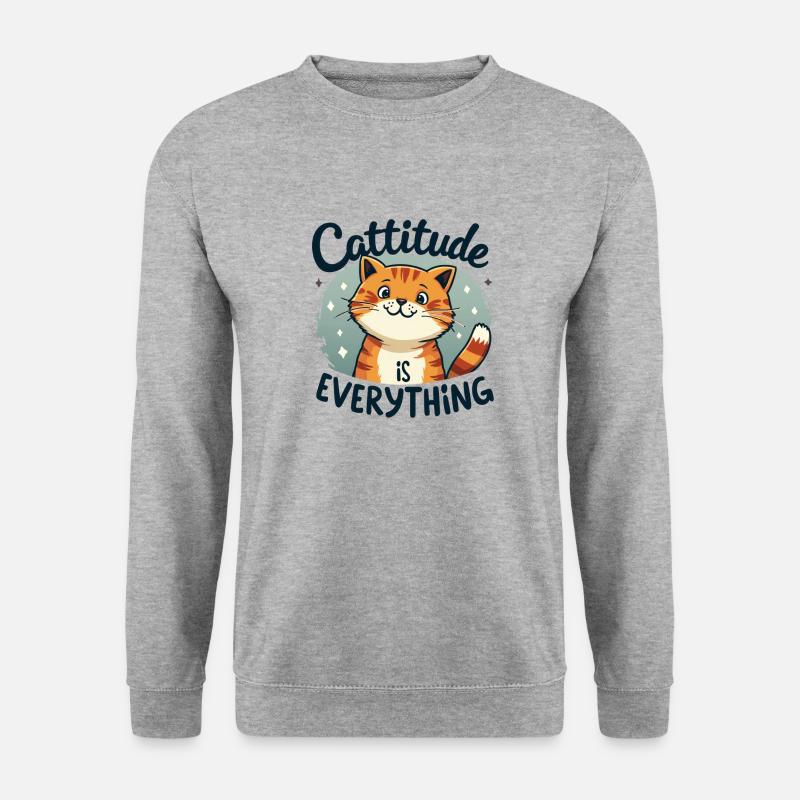 Niedliches süßes Kätzchen - Unisex Pullover - Weißgrau meliert