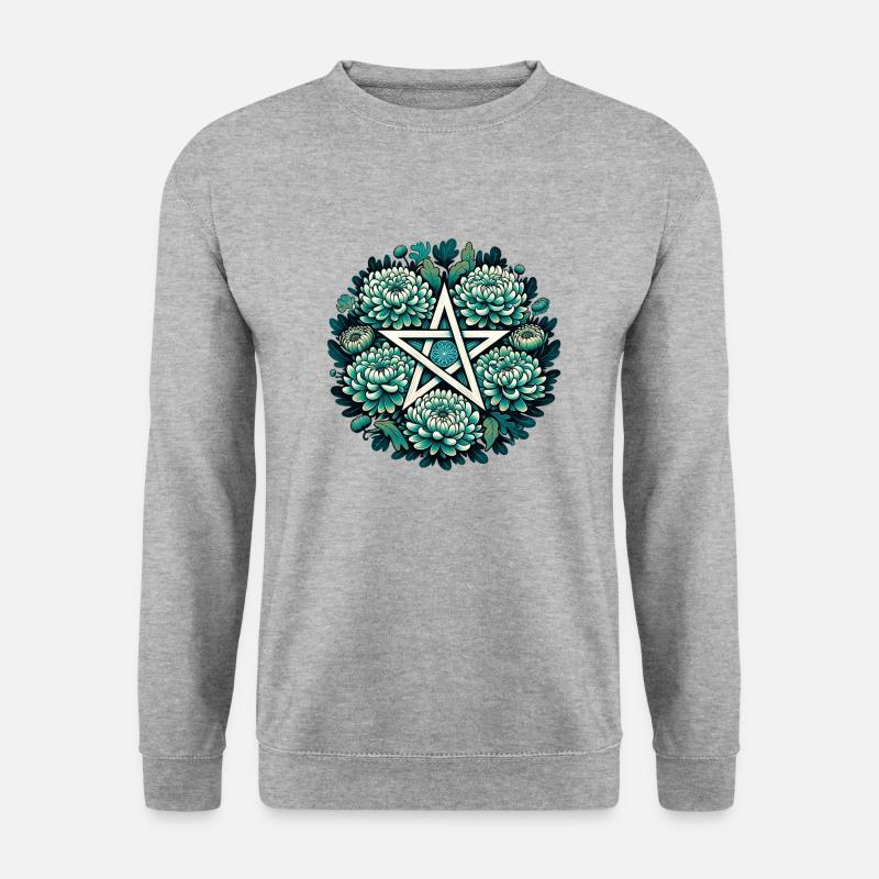 Grüne Hexe - Unisex Pullover - Weißgrau meliert