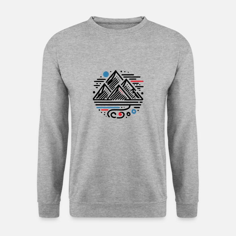 Berge Abstrakt - Unisex Pullover - Weißgrau meliert