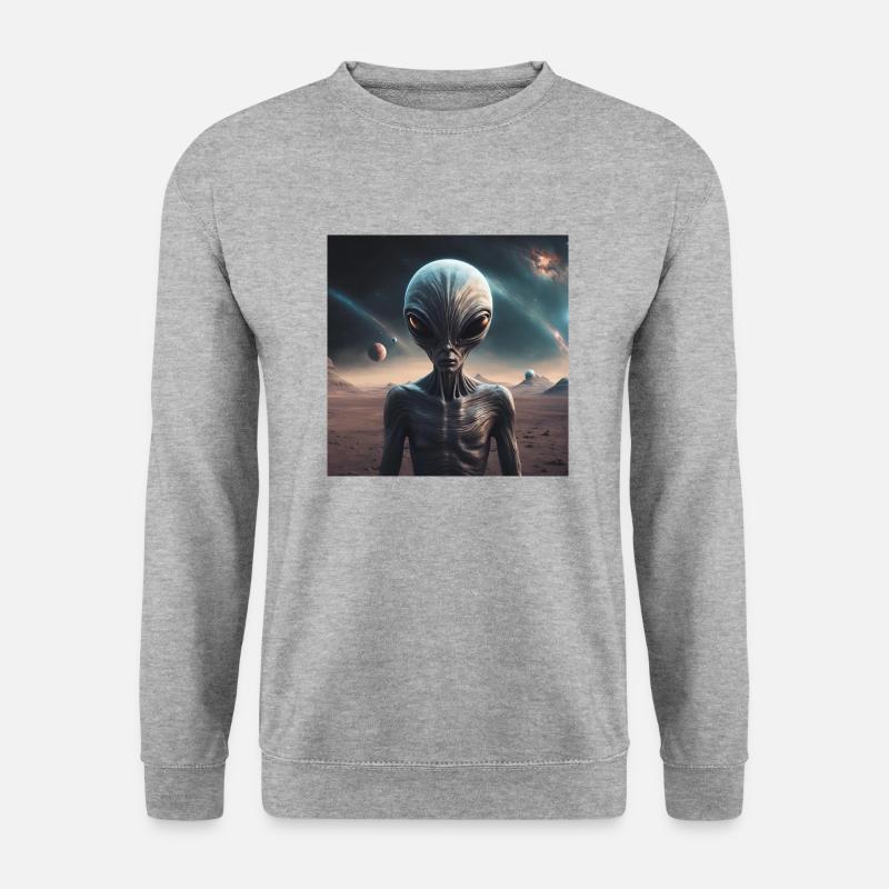 Alien - Unisex Pullover - Weißgrau meliert