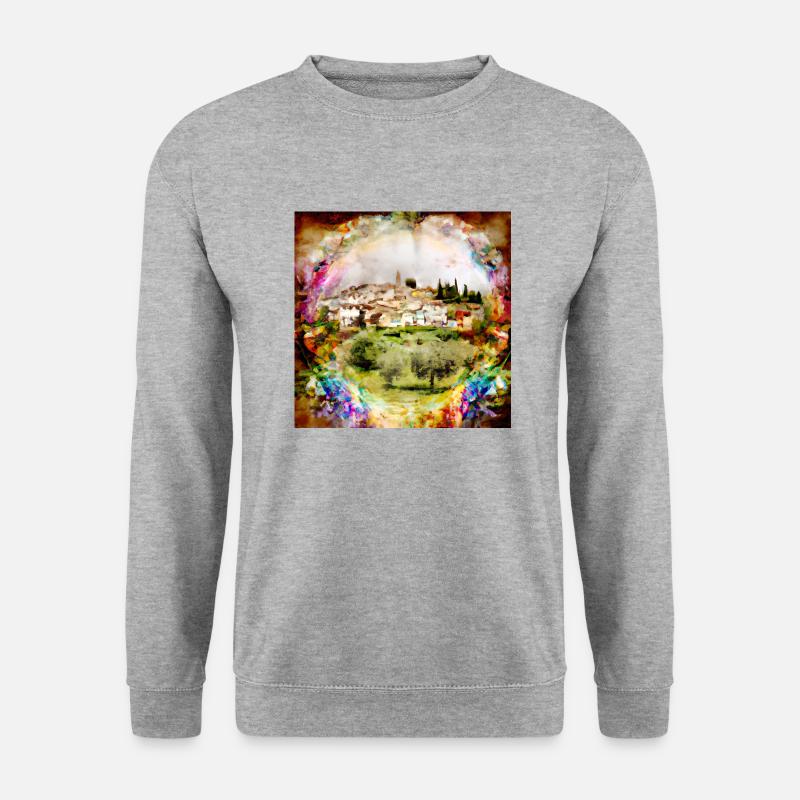 Piękna Cortona - Unisex Pullover - Weißgrau meliert