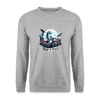 Ghostly Cyclist Night Ride - Unisex Sweatshirt - salt & pepper - Front - Alina (178cm) & Michal (187cm)