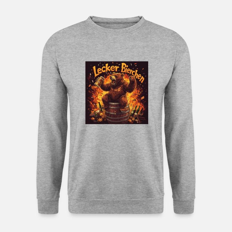Lecker Bierchen: Bärendurst - Unisex Pullover - Weißgrau meliert