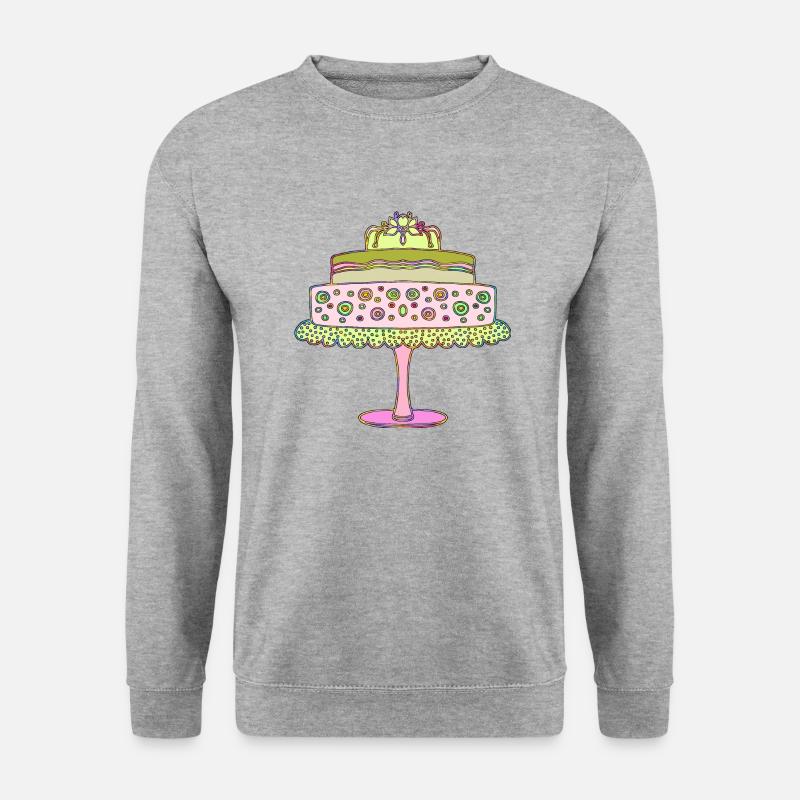 Kuchen - Unisex Pullover - Weißgrau meliert