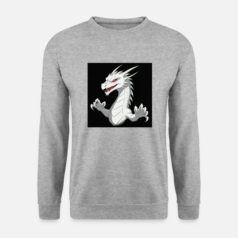 Strahlender weißer Drache - Unisex Pullover - Weißgrau meliert