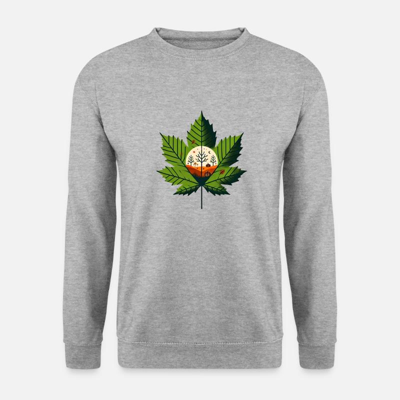 Kastanienblatt - Unisex Pullover - Weißgrau meliert