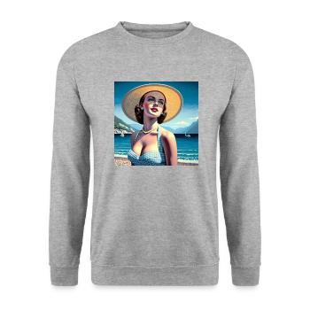 Le modèle au bord du lac - Sweat-shirt Unisexe - gris chiné - Devant - Alina (178cm) & Michal (187cm)