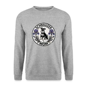 Schnauzer Mama - Unisex Pullover - Weißgrau meliert - Vorne - Alina (178cm) & Michal (187cm)