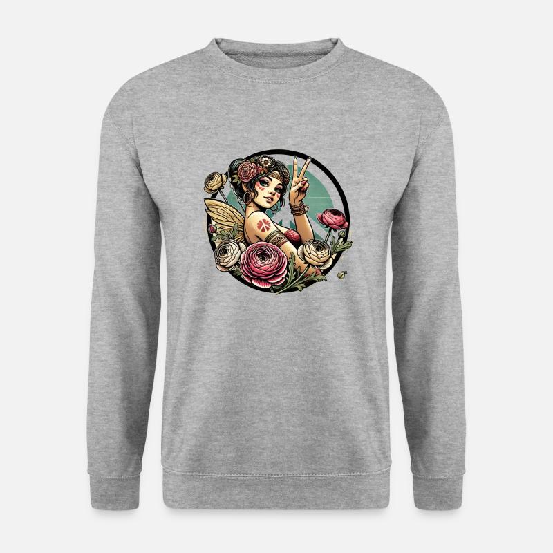 Hippie-Fee - Unisex Pullover - Weißgrau meliert