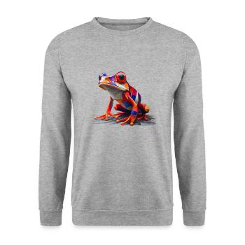 Grenouille colorée - Sweat-shirt Unisexe - gris chiné - Devant - Alina (178cm) & Michal (187cm)
